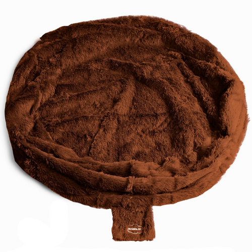 Pouf Géant Déhoussable Fausse Fourrure Gris Clair 140 Cm