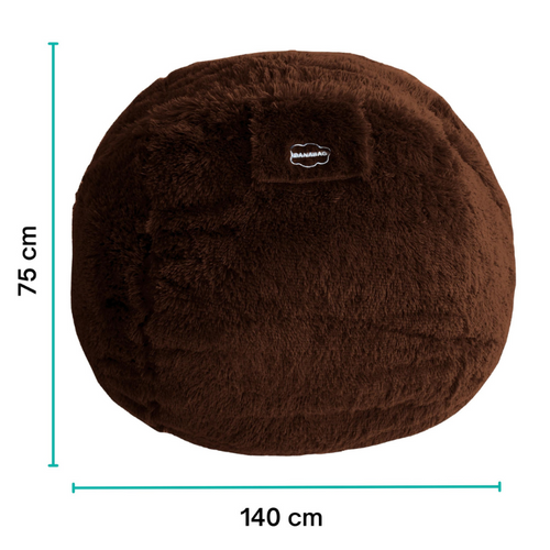 Pouf Géant Déhoussable Fausse Fourrure Gris Clair 140 Cm