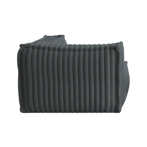 Module D'angle Droit Pour Canapé Modulable Fourrure Côtelée 90x90 Cm Gris Foncé