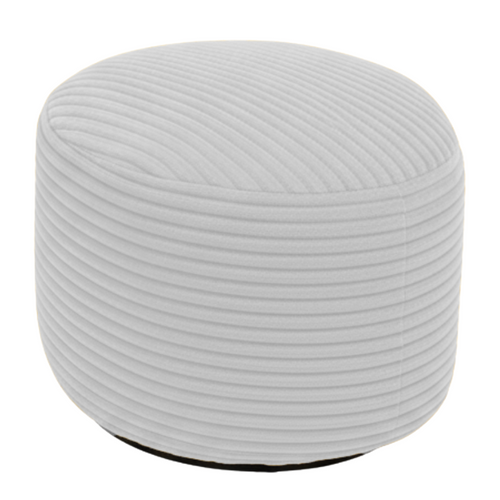 Pouf Déhoussable En Velours Côtelé 55x30 Cm Gris Clair