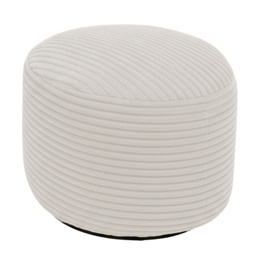 Pouf Déhoussable En Velours Côtelé 55x30 Cm Beige
