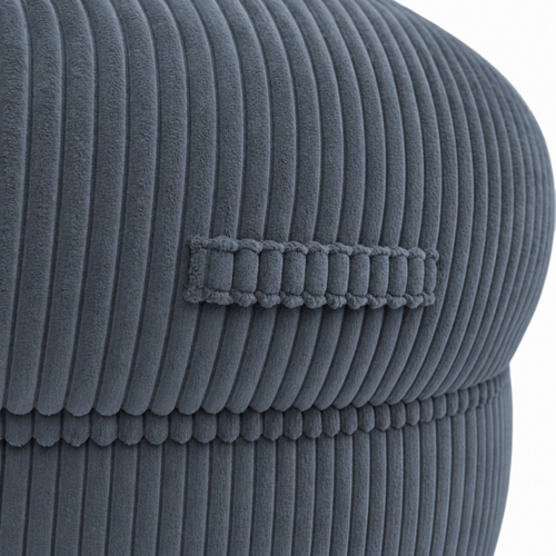 Pouf XXL Déhoussable En Velours Côtelé 110x100 Cm Gris Foncé