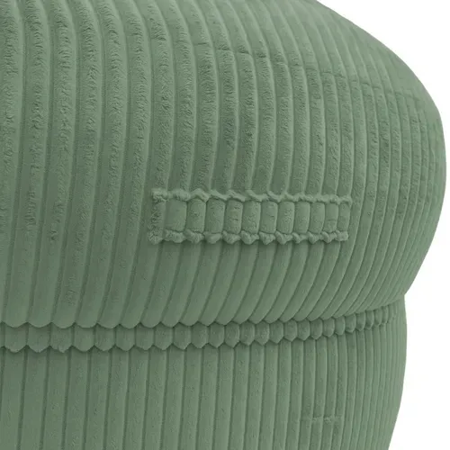 Pouf XXL Déhoussable En Velours Côtelé 110x100 Cm Vert