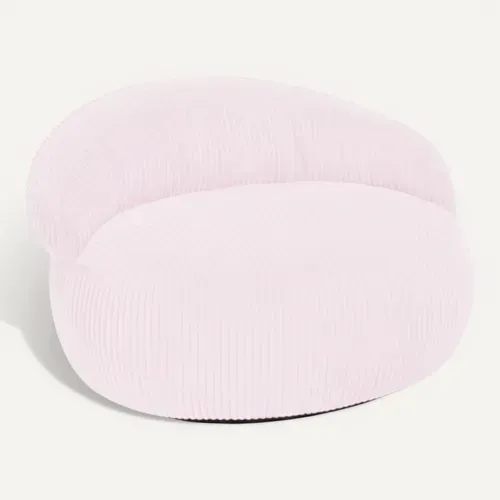 Pouf XXL Déhoussable En Velours Côtelé 110x100 Cm Rose