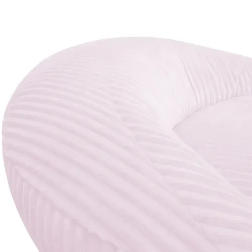 Pouf XXL Déhoussable En Velours Côtelé 110x100 Cm Rose
