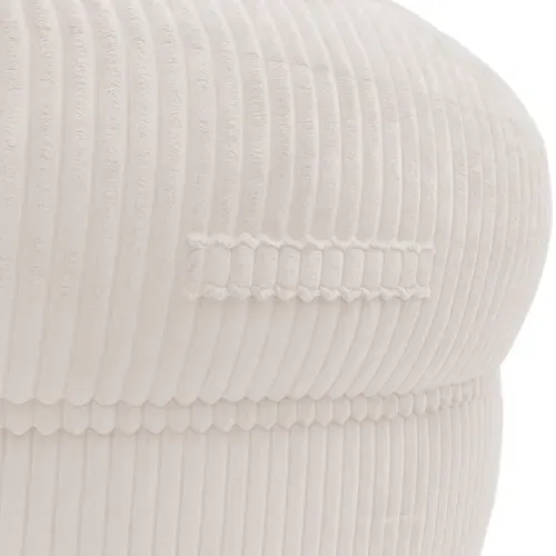 Pouf XXL Déhoussable En Velours Côtelé 110x100 Cm Beige