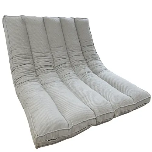 Futon Déhoussable 2 Places En Velours Côtelé 140x190 Cm Gris Clair
