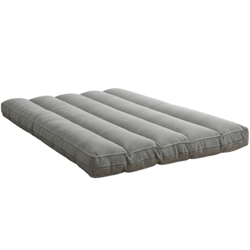 Futon Déhoussable 2 Places En Velours Côtelé 140x190 Cm Gris Clair