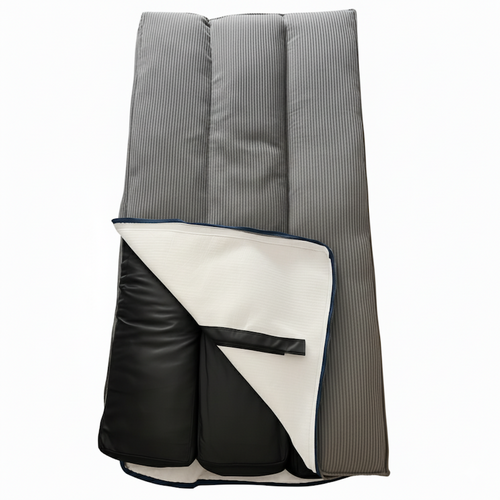 Futon Déhoussable En Velours Côtelé 90x190 Cm Gris Clair