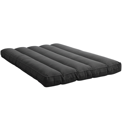 Futon Déhoussable 2 Places En Velours Côtelé 140x190 Cm Gris Foncé