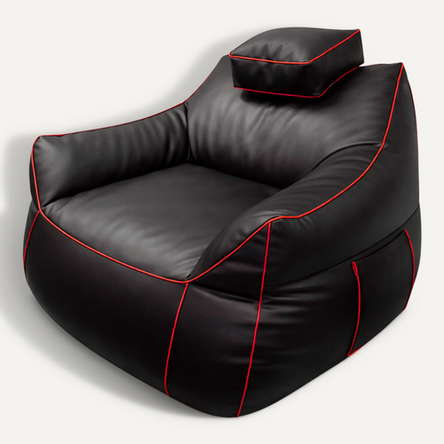 Pouf Gaming En Simili 100x110 Cm Rouge