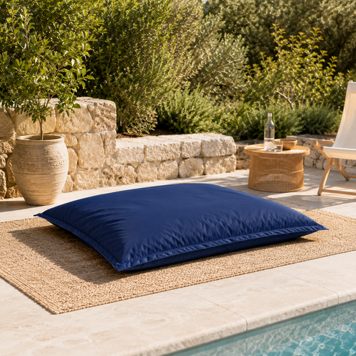 Pouf Extérieur Imperméable Anti-uv Déhoussable 120x160 Cm Bleu