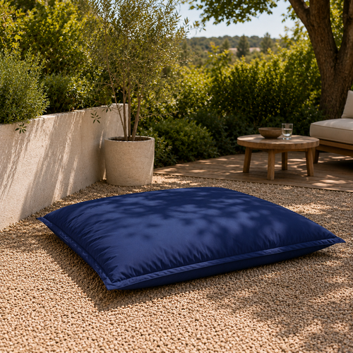 Pouf Extérieur Imperméable Anti-uv Déhoussable 120x160 Cm Bleu