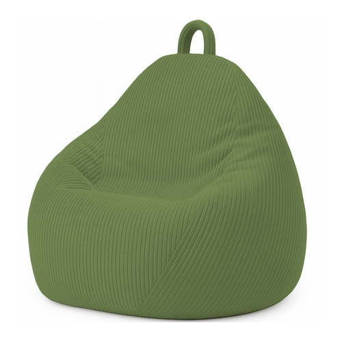 Pouf Poire Déhoussable Velours Côtelé - 105x85 Cm Vert