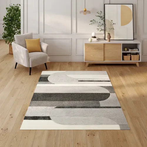 Tapis 160x230 cm ANZIO Noir/blanc