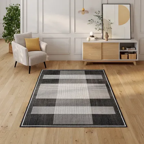Tapis 160x230 cm TRISTAN Noir vue d'ambiance 1