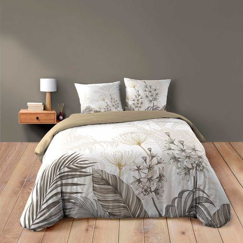 Parure De Lit Bastille - Housse De Couette 240x220 Cm + Drap-housse Beige 140x190 Cm