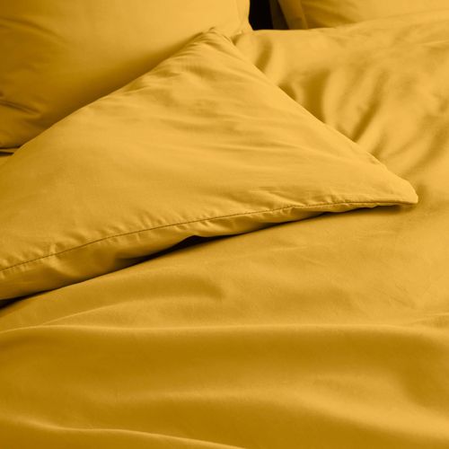 Housse De Couette Jaune En Percale De Coton - Douceur Et Élégance 260 X 240 Cm