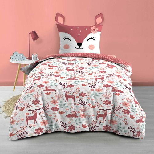 Housse De Couette Enfant Réversible Bichette – 140 X 200 Cm + Drap Housse 90 X 190 Cm