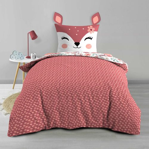 Housse De Couette Enfant Réversible Bichette – 140 X 200 Cm + Drap Housse 90 X 190 Cm