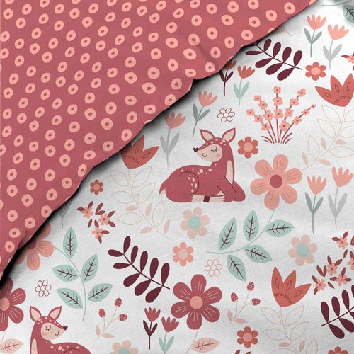 Housse De Couette Enfant Réversible Bichette – 140 X 200 Cm + Drap Housse 90 X 190 Cm