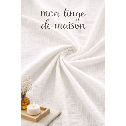 Parure De Lit 260 X 240 Cm Sienna Blanc + 2 Taies 63x63 Cm – Double Face Gaze De Coton et Coton 57
