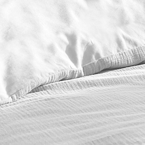 Parure De Lit 260 X 240 Cm Sienna Blanc + 2 Taies 63x63 Cm – Double Face Gaze De Coton et Coton 57