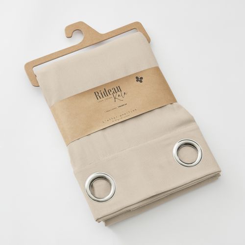 Lot De 2 Rideaux 100% Coton Prélavé 140 X 260 Cm – Kala Grège