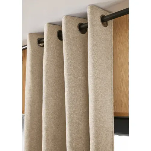 Lot De 2 Rideaux 140 X 240 Cm – Blackout Total et Thermique – Double Polaire – Beige Lin