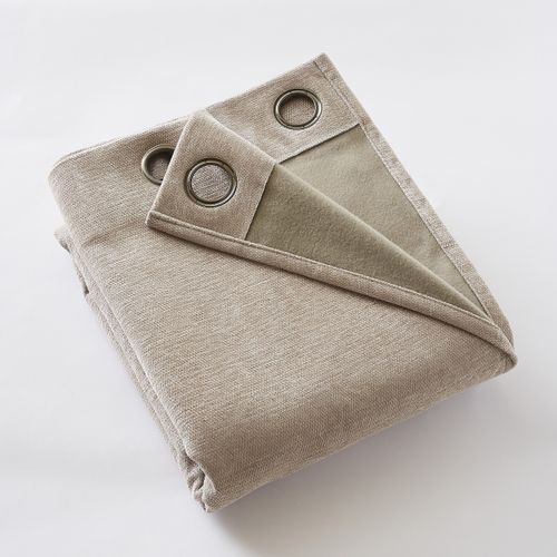 Lot De 2 Rideaux 140 X 240 Cm – Blackout Total et Thermique – Double Polaire – Beige Lin