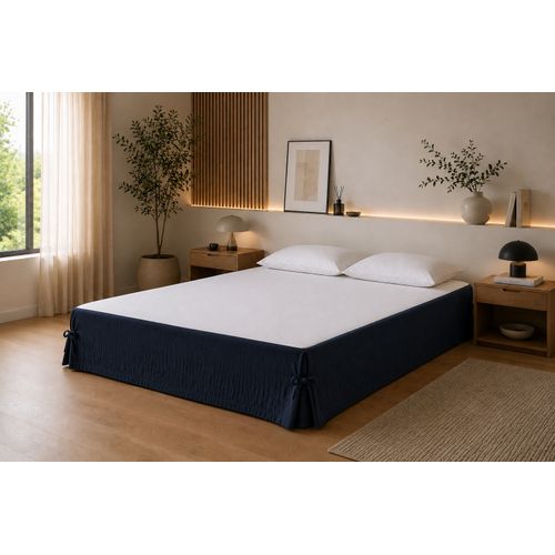 Cache-sommier 140 X 190 Cm Double Gaze De Coton Gaïa Marine – Qualité Haut De Gamme