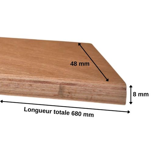 10 Lattes + Embouts - 680x48x8 Mm - Pour Sommier / BZ / Clic Clac