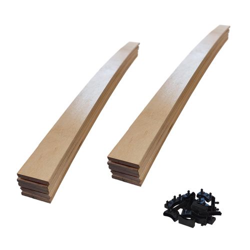 10 Lattes + Embouts - 680x48x8 Mm - Pour Sommier / BZ / Clic Clac