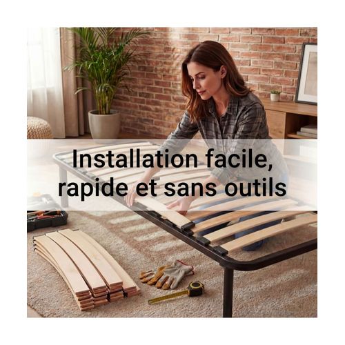 Lot De 5 Lattes + Embouts Pour Sommier Et Lit - 680x48x8 Mm - Bois Hêtre Durable - 7 Plis