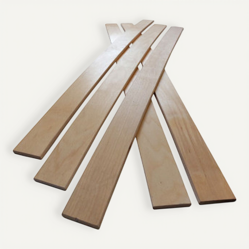 Lot De 5 Lattes Pour Sommier Et Lit - 780x48x8 Mm - Bois Hêtre Durable - 7 Plis