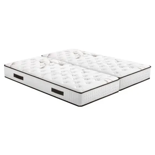 Matelas + Sommier Tapissier 2x90x190 Latex - Louxor - Soutien Ferme - Made In France