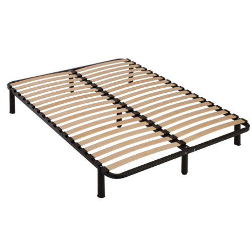 Sommier à Lattes Démontable + Pieds 160x200 - 36 Lattes Bois - Fabrication Française