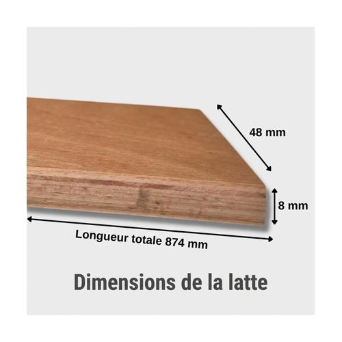 Lot De 30 Lattes Pour Sommier Et Lit - 874x48x8 Mm - Bois Hêtre Durable - 7 Plis