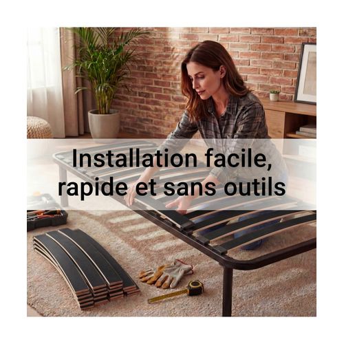 Lot De 30 Lattes Grises + Embouts Pour Sommier Et Lit - 680x48x8 Mm - Bois Hêtre Durable - 7 Plis