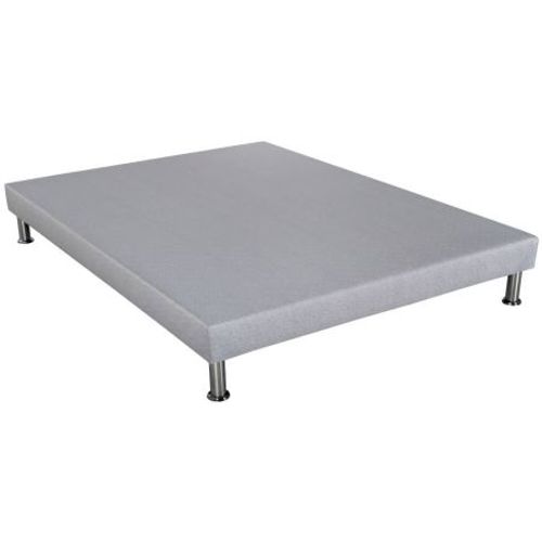 Sommier Déco Sr9 + Pieds - Gris Clair 160x200 - Lattes Bois - H.13 Cm - Made In France