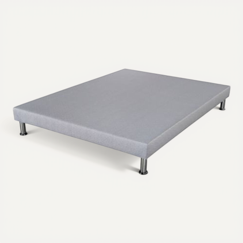 Sommier Déco Sr9 + Pieds - Gris Clair 160x200 - Lattes Bois - H.13 Cm - Made In France