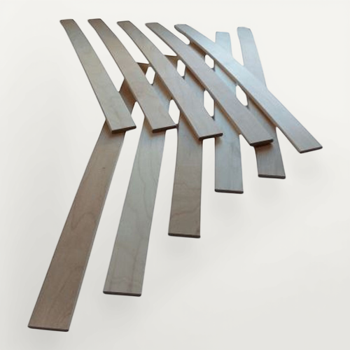 Lot De 10 Lattes Spécial / BZ / Clic Clac - 580x53x8 Mm - Bois Hêtre Durable - 7 Plis