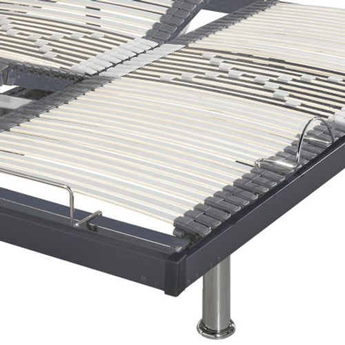 Lit Électrique S50 -lattes Bois -réglage Fermeté Zone Lombaires - 180x200 Cm -gris