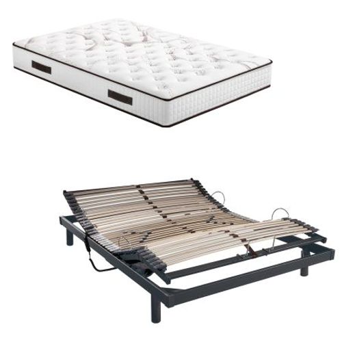 Ensemble Relaxation S50 + Matelas Mousse Myriade - 5 Zones - 140x190 - Gris