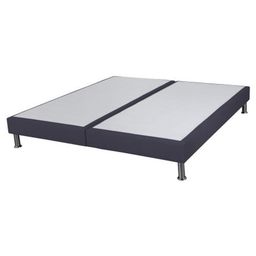 Sommier Tapissier + Pieds Sr15 Volcan 2x80x200 Lattes Bois Massif - H.15 Cm