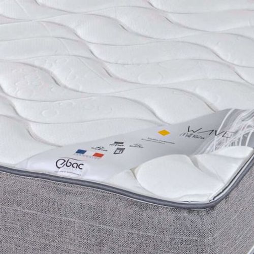Matelas Mousse + Sommier Métal C39 2x90x190 Wave - Hauteur 19 Cm - Soutien Ferme