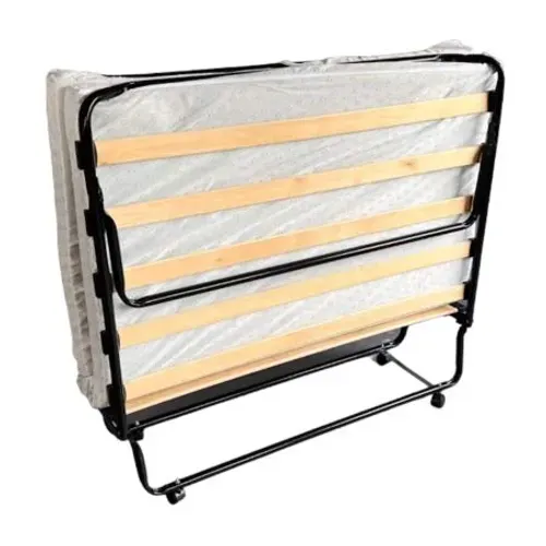 Lit Pliant - 120x190 - Gain De Place - 12 Lattes Bois Made In France - 1 / 2 Personne