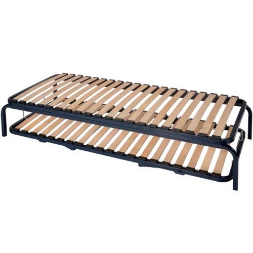 Ensemble Lit Gigogne - 70x190 - 20 Lattes Bois - Made In France - Gain De Place