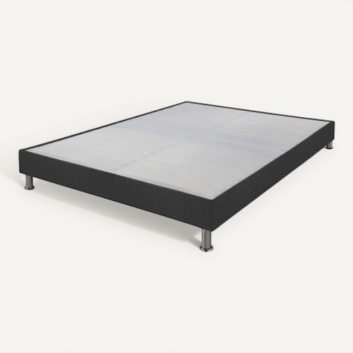 Sommier Tapissier + Pieds Omega Gris 3 140x190 Lattes Bois - H.15 Cm - Made In France