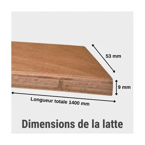 3 Grandes Lattes + Embouts Pour Lit, BZ et Convertible - 1400x53x9 Mm - Bois Hêtre Durable - 7 Plis